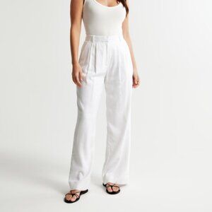 Abercrombie & Fitch White Curve Love Linen Pants – 27 Short
